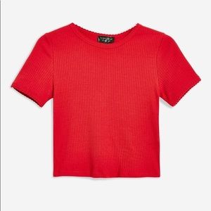 Topshop scallop hem t shirt